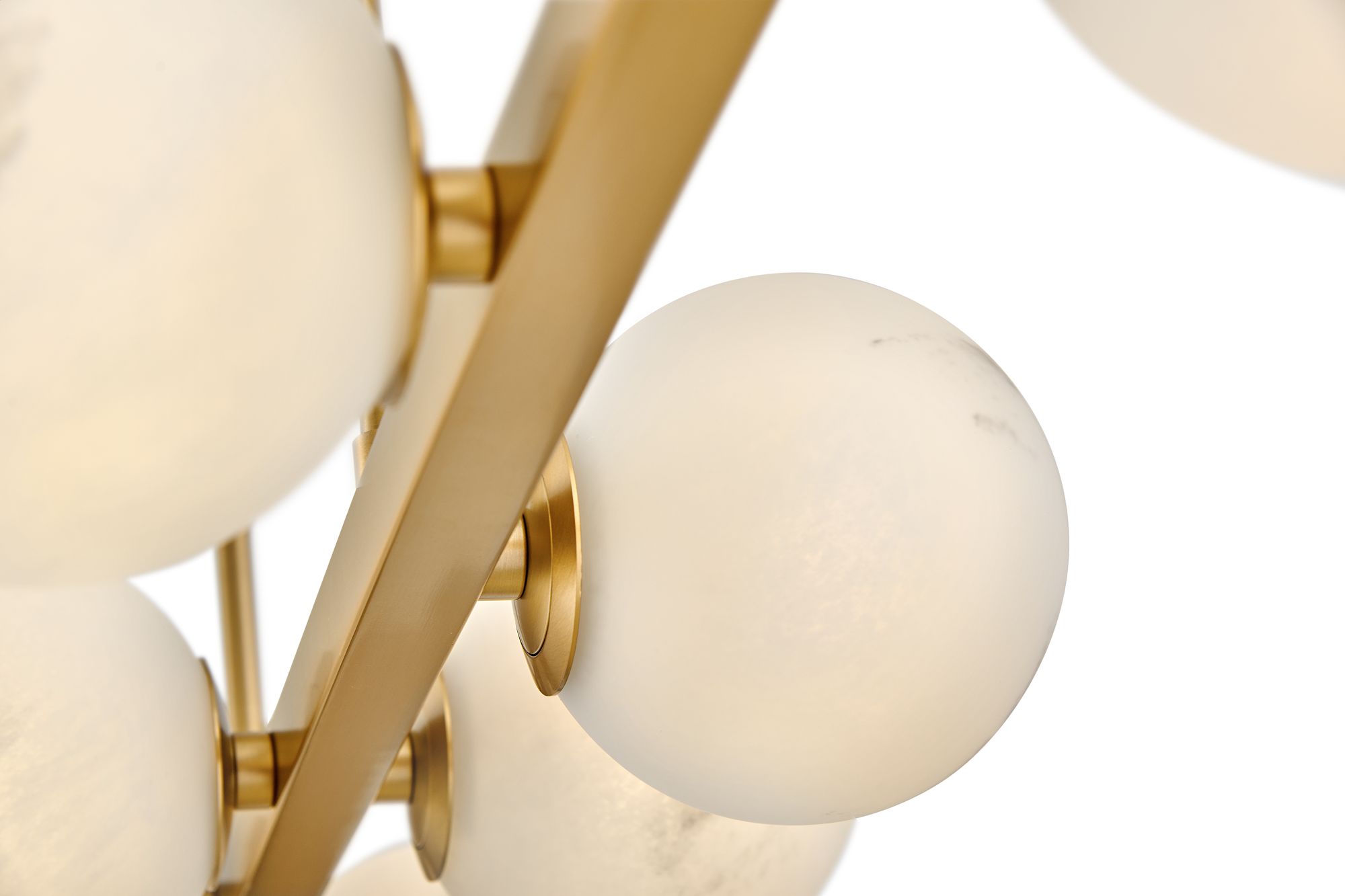 Selene 55" Wide Lacquered Brass 10-Light Linear Chandelier