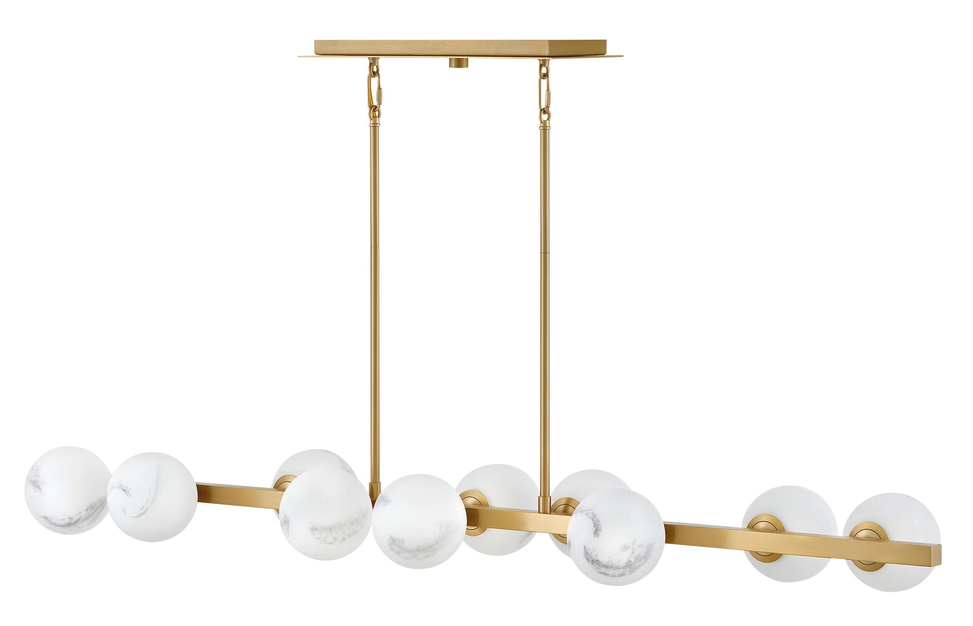 Thumbnail4 of Selene 55" Wide Lacquered Brass 10-Light Linear Chandelier more views