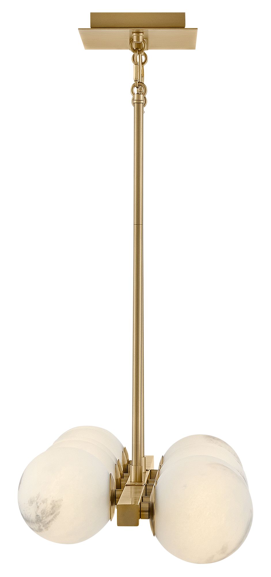 Selene 55" Wide Lacquered Brass 10-Light Linear Chandelier