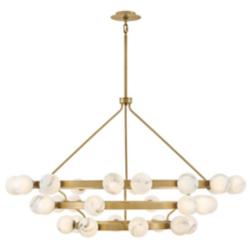 Selene 60" Wide Lacquered Brass 36-Light 3-Tier Chandelier