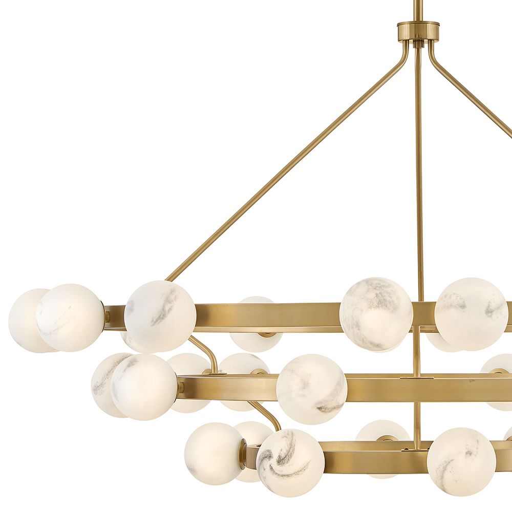 Selene 60" Wide Lacquered Brass 36-Light 3-Tier Chandelier