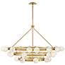 6_Selene 60" Wide Lacquered Brass 36-Light 3-Tier Chandelier more views