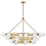 7_Selene 60" Wide Lacquered Brass 36-Light 3-Tier Chandelier more views