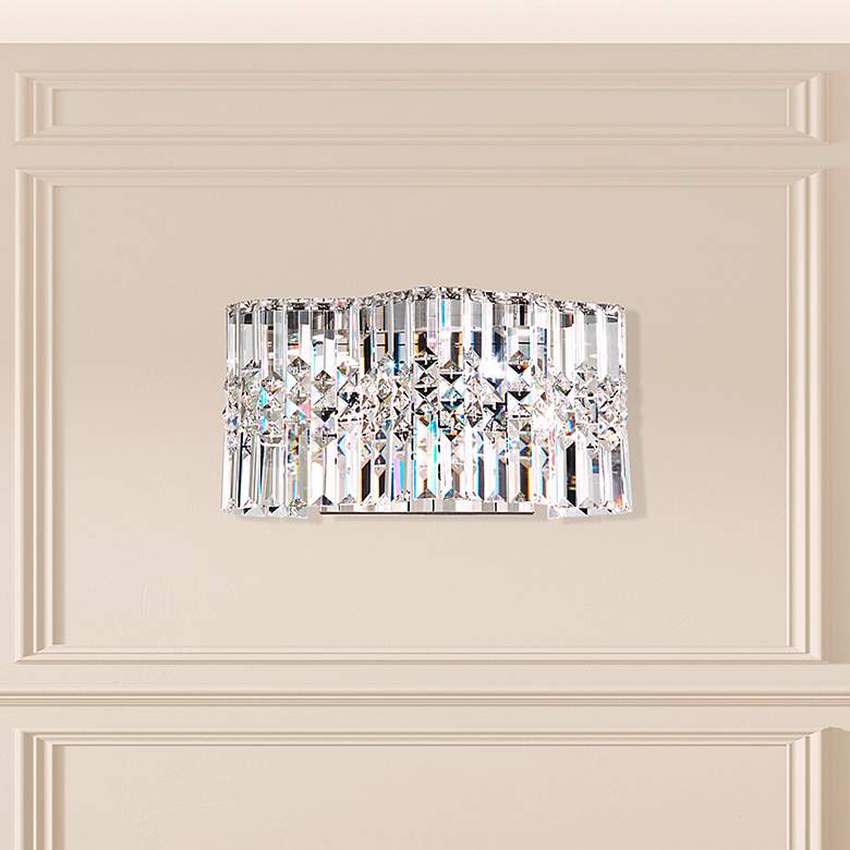 Image 1 Selene 7.5"H x 14.5"W 2-Light Crystal Wall Sconce in Pol Stainles