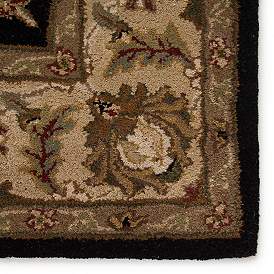 Image5 of Selene MY03 2'6"x4' Black and Beige Floral Wool Area Rug more views