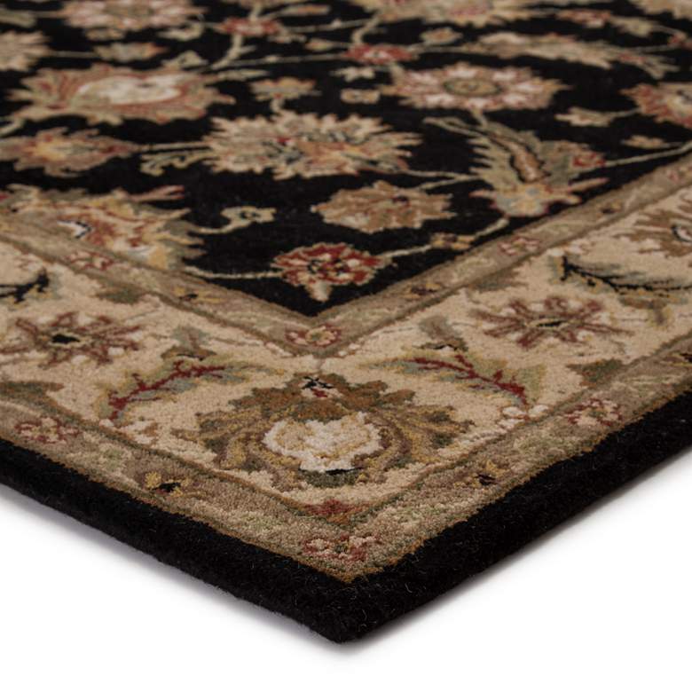 Image 3 Selene MY03 5&#39;x8&#39; Black and Beige Floral Wool Area Rug more views