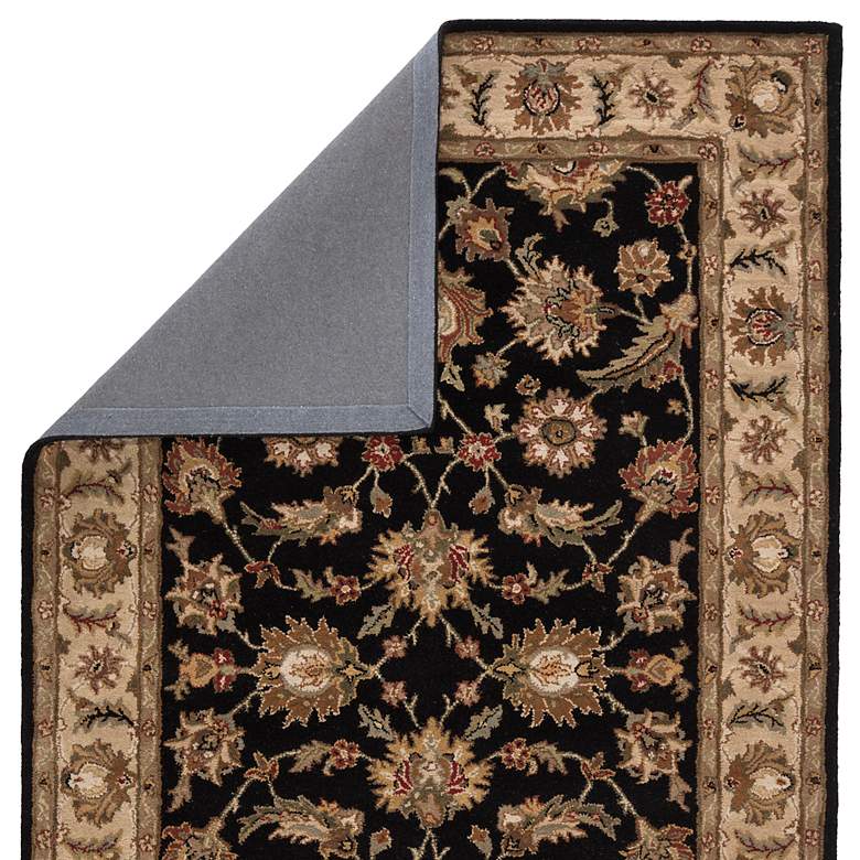 Image 4 Selene MY03 5&#39;x8&#39; Black and Beige Floral Wool Area Rug more views