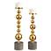 Selim Metallic Gold Leaf Modern Candle Holders Set of 2