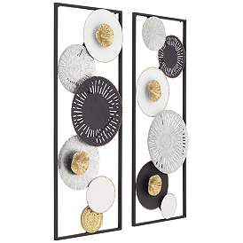 Image5 of Selke 35 1/2" Black White 2-Piece Metal Wall Art Set more views