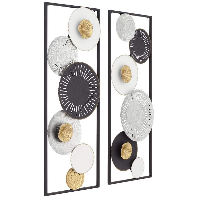 Image 5 Selke 35 1/2" Black White 2-Piece Metal Wall Art Set more views