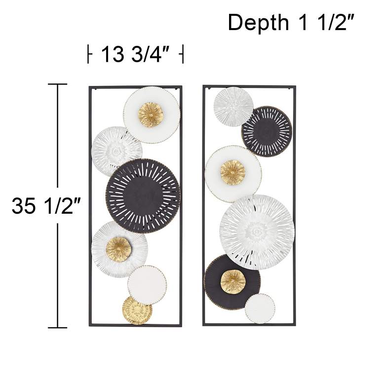 Image 7 Selke 35 1/2" Black White 2-Piece Metal Wall Art Set more views