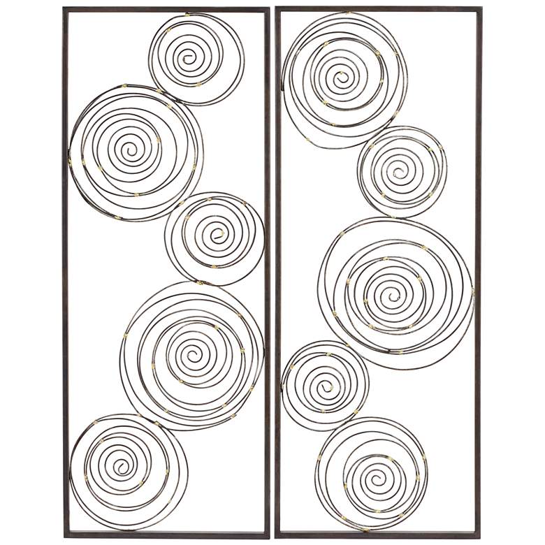 Image 3 Selke Metallic Swirl 13 3/4" x 35 1/2" Wall Art Set of 2
