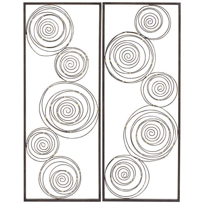 Image 4 Selke Metallic Swirl 13 3/4" x 35 1/2" Wall Art Set of 2 more views