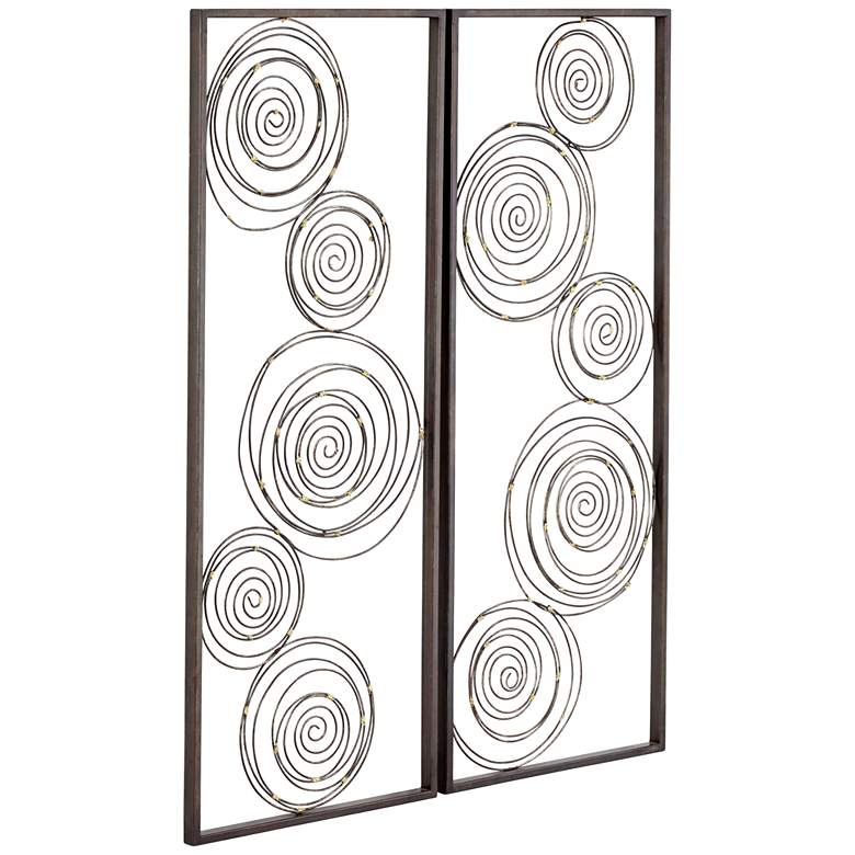 Image 5 Selke Metallic Swirl 13 3/4" x 35 1/2" Wall Art Set of 2 more views