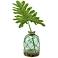 Selloum Philo Leaf 18"H Faux Plant in Glass Bottle Vase