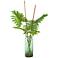 Selloum Philo Leaf Branches 42"H Faux Plant in Glass Vase 