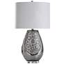 Selsey Chrome Ceramic Oval Table Lamp
