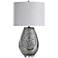 Selsey Chrome Ceramic Oval Table Lamp