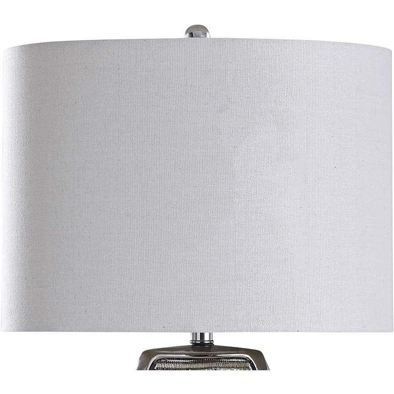 Image 2 Selsey Chrome Ceramic Oval Table Lamp more views