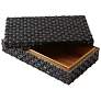 Semi-Gloss Black 12" Wide Woven Horn Decorative Box