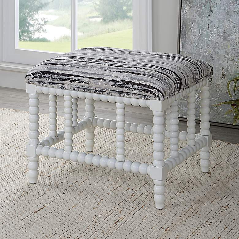 Image 1 Seminoe White and Gray Small Bench