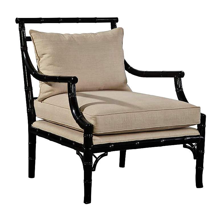 Image 1 Seminyak Black Lacquer Armchair with Cushion