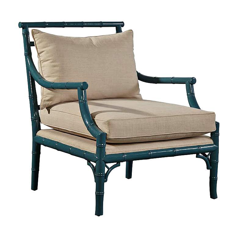Image 1 Seminyak Teal Lacquer Armchair with Cushion