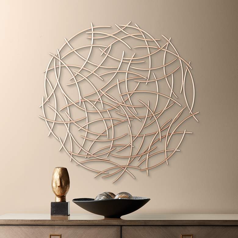 Image 2 Sena 26" x 26" Copper Finish Modern Metal Wall Art