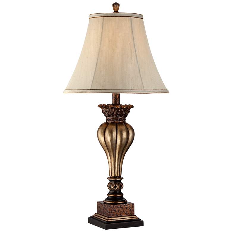 Image 2 Senardo Gold Table Lamp by Regency Hill with Dimmer with USB