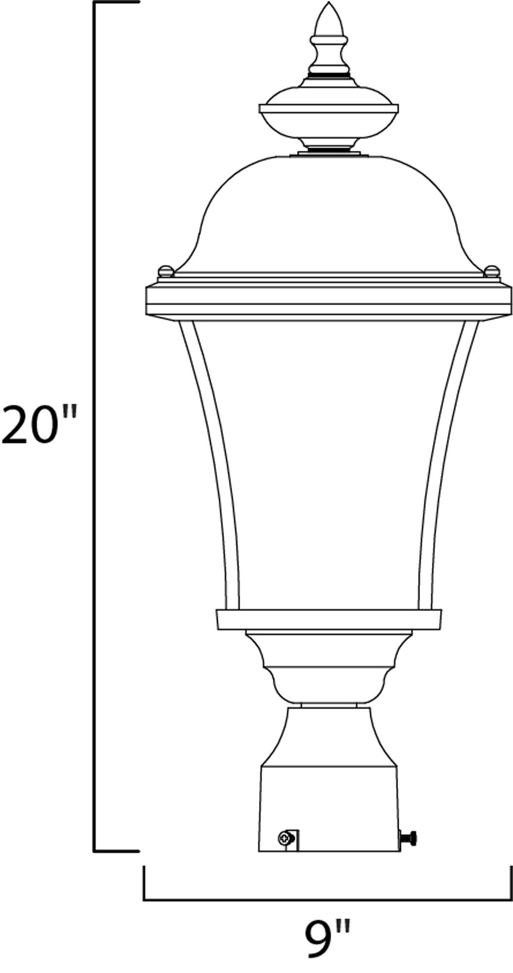 Image 3 Senator 1-Light Outdoor Pole/Post Lantern - Black more views