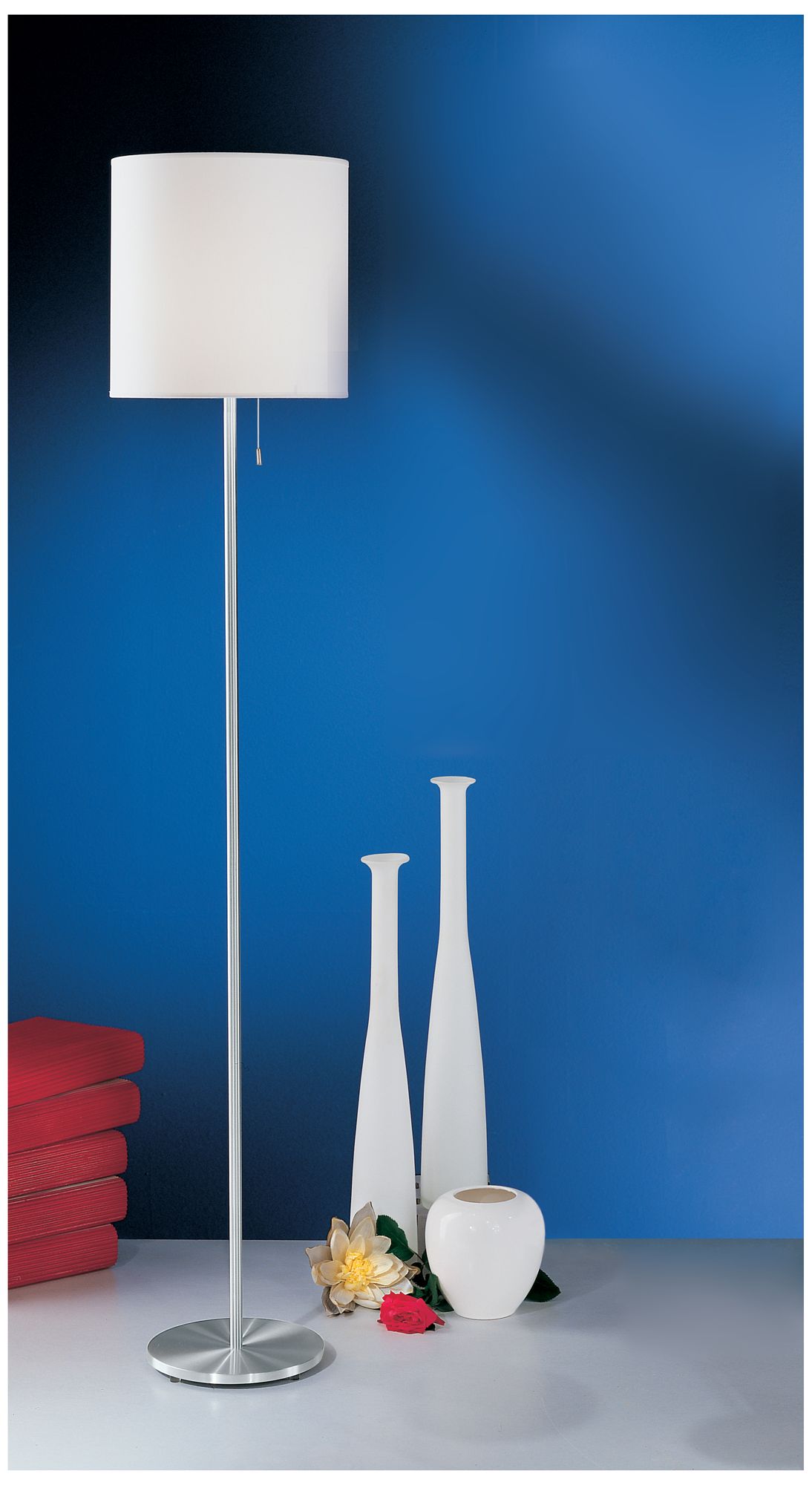 Image 2 Sendo - 1-Light Floor Lamp - Aluminum - Cream Fabric more views