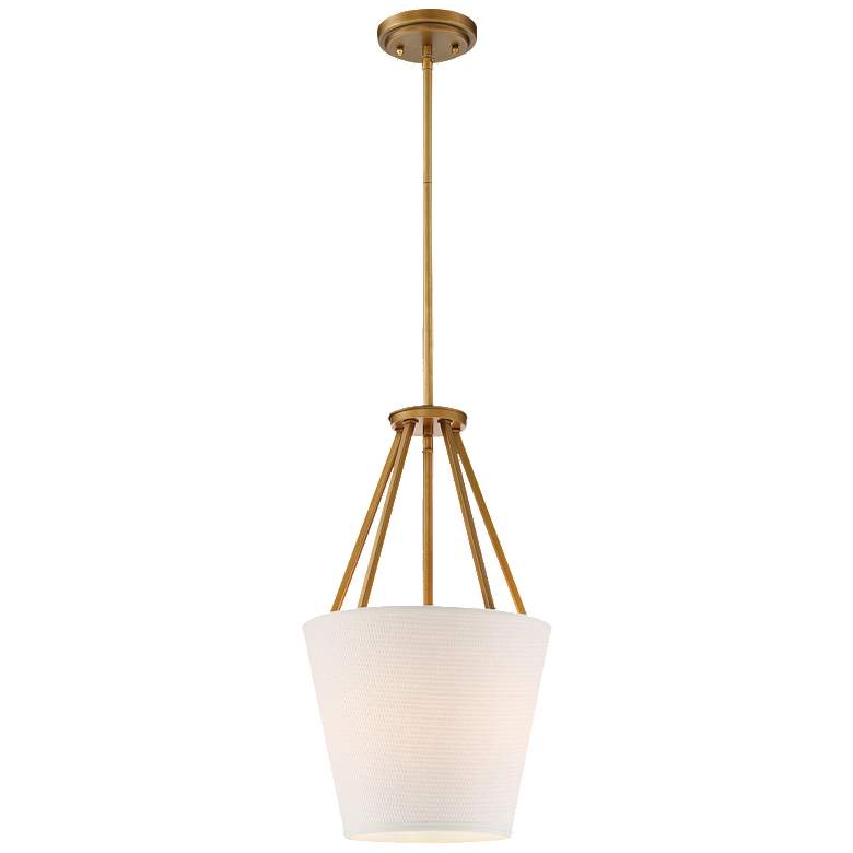 Image 1 Seneca 12" Wide Natural Brass Mini Pendant