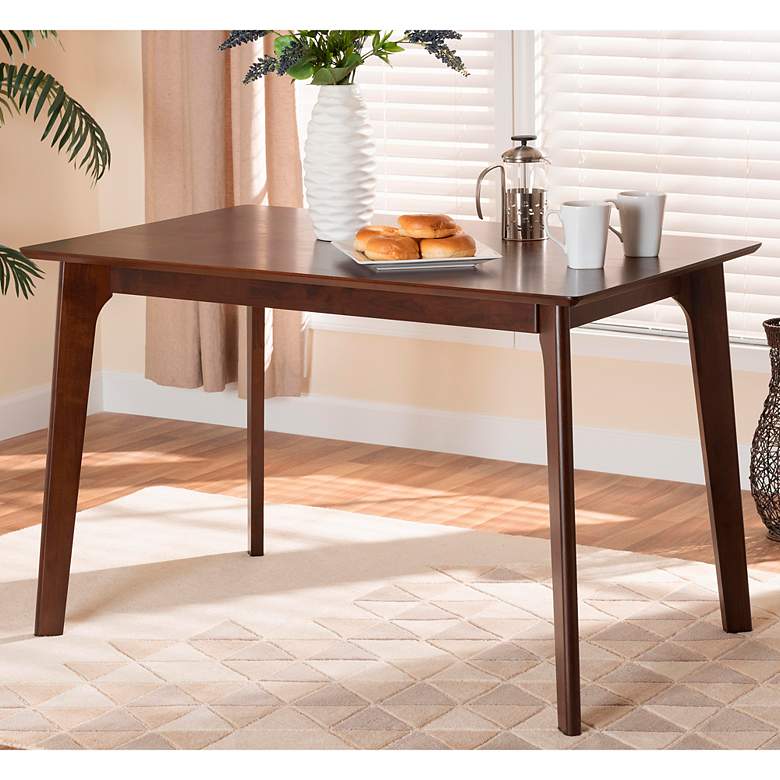 Image 1 Seneca 47 1/4 inch Wide Dark Brown Wood Rectangular Dining Table