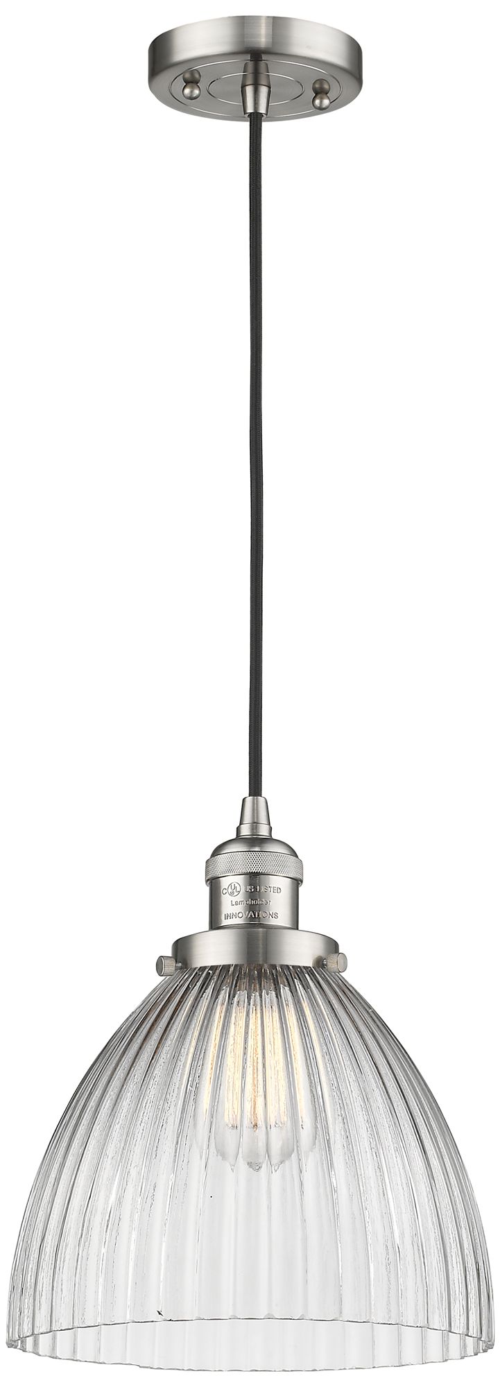 Seneca Falls 10" Brushed Nickel LED Mini Pendant w/Clear Shad Made to