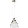 Seneca Falls 10" Brushed Satin Nickel Mini Pendant w/ Clear Halophane