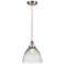 Seneca Falls 10" Brushed Satin Nickel Mini Pendant w/ Clear Halophane
