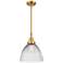 Seneca Falls 9 1/2"W Satin Gold Mini Pendant w/ Halophane