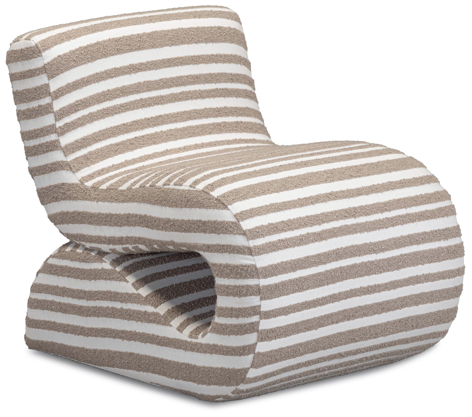 Image 2 Senna Taupe Jacquard Organic Stripes Accent Chair more views