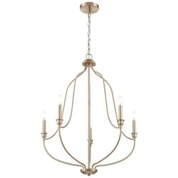 Senoia 25" Wide 5-Light Chandelier in Modern Gold