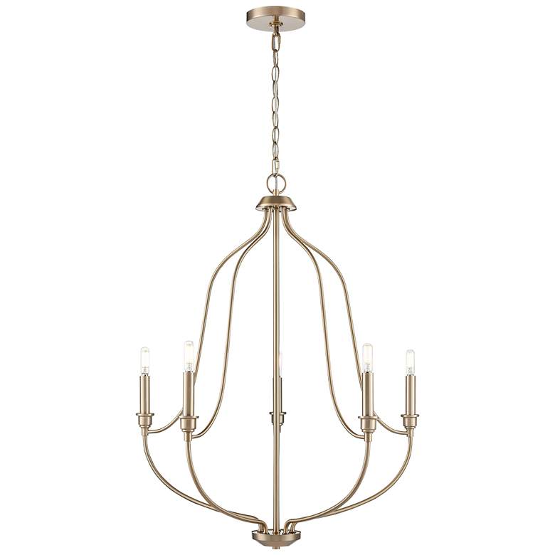 Image 2 Senoia 25" Wide 5-Light Chandelier in Modern Gold more views