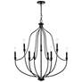 1_Senoia 32 1/2" Wide Matte Black 9-Light Chandelier