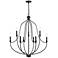 Senoia 32 1/2" Wide Matte Black 9-Light Chandelier