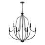 2_Senoia 32 1/2" Wide Matte Black 9-Light Chandelier more views