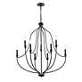 3_Senoia 32 1/2" Wide Matte Black 9-Light Chandelier more views