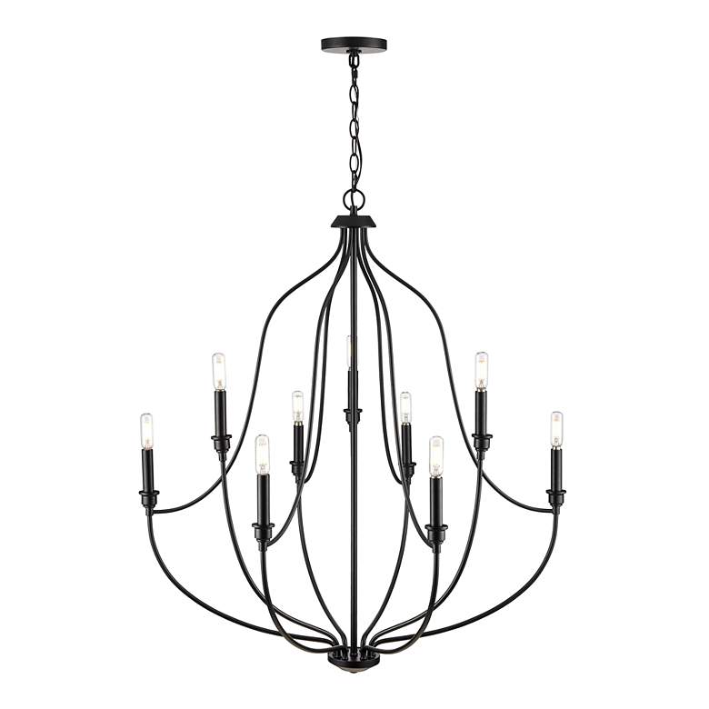 Image 5 Senoia 32 1/2" Wide Matte Black 9-Light Chandelier more views