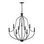 5_Senoia 32 1/2" Wide Matte Black 9-Light Chandelier more views