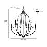 7_Senoia 32 1/2" Wide Matte Black 9-Light Chandelier more views