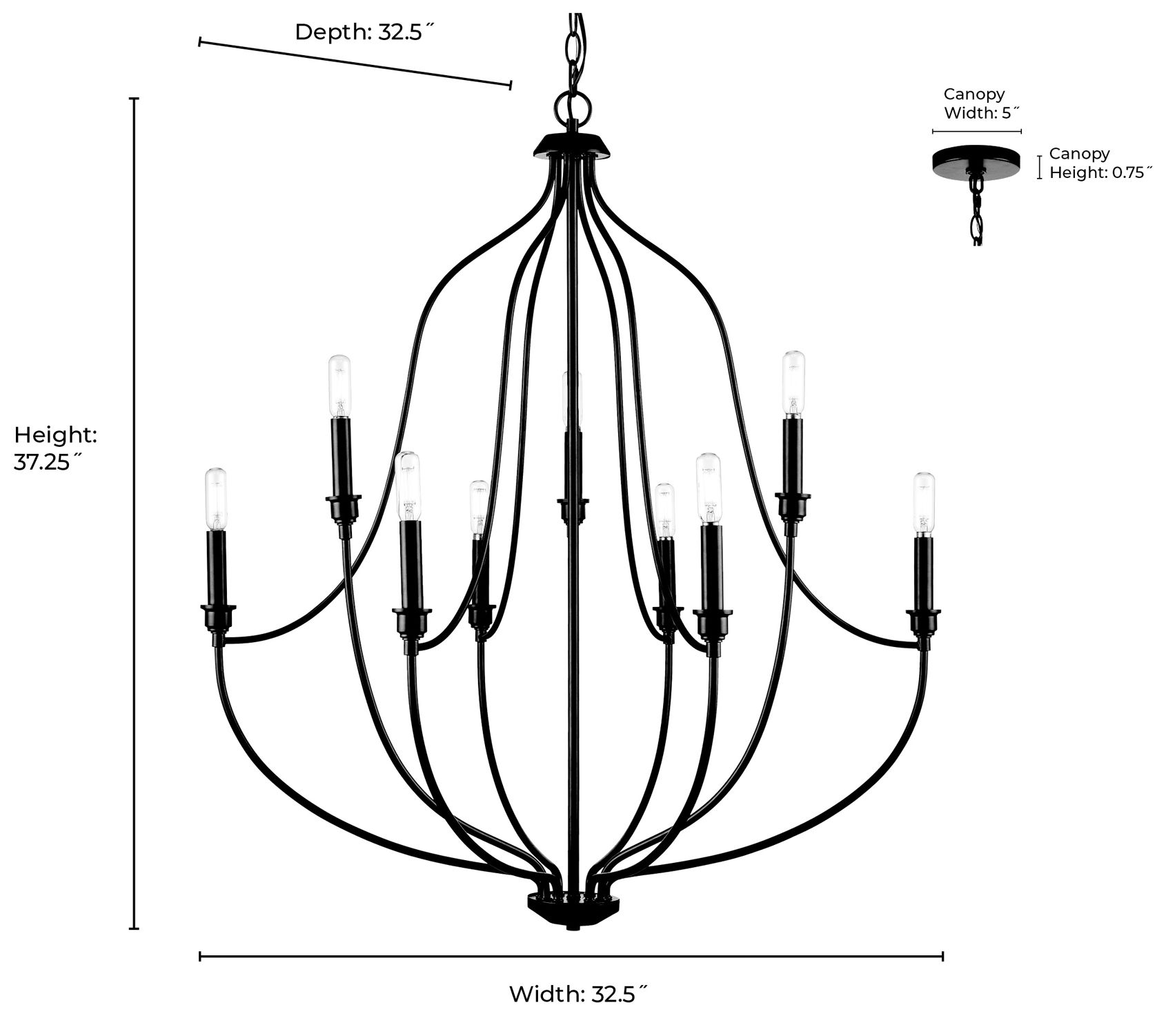 Image 7 Senoia 32 1/2" Wide Modern Gold 9-Light Chandelier more views