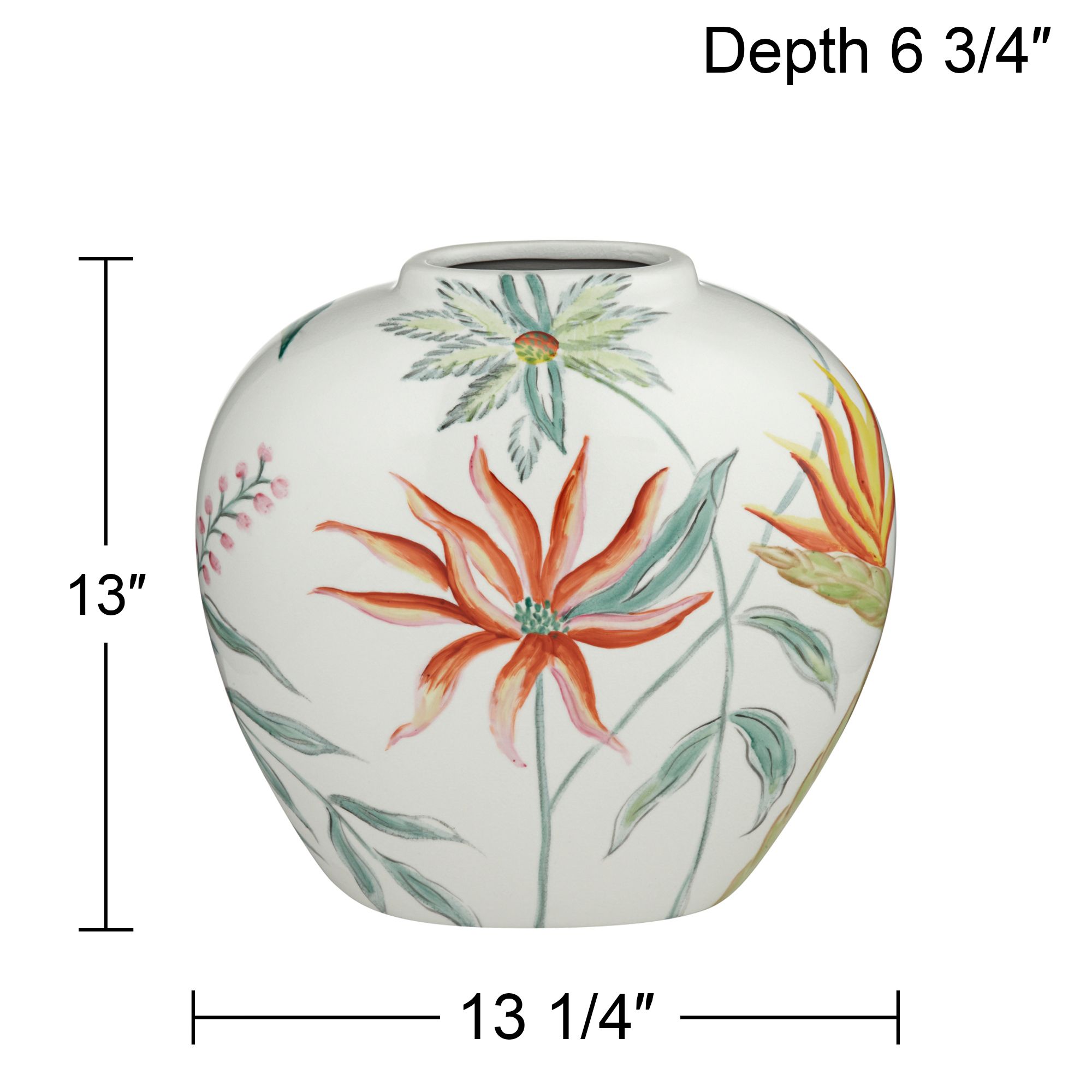 Sensei 13 1/4" Wide Red and White Ceramic Decorative Vase in scene