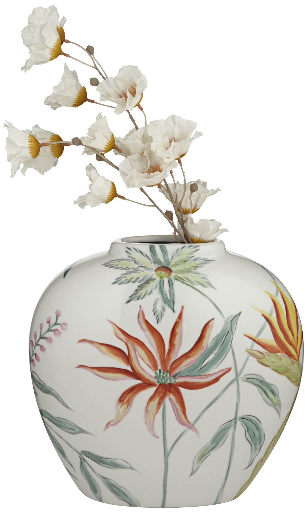 Sensei 13 1/4" Wide Red and White Ceramic Decorative Vase in scene